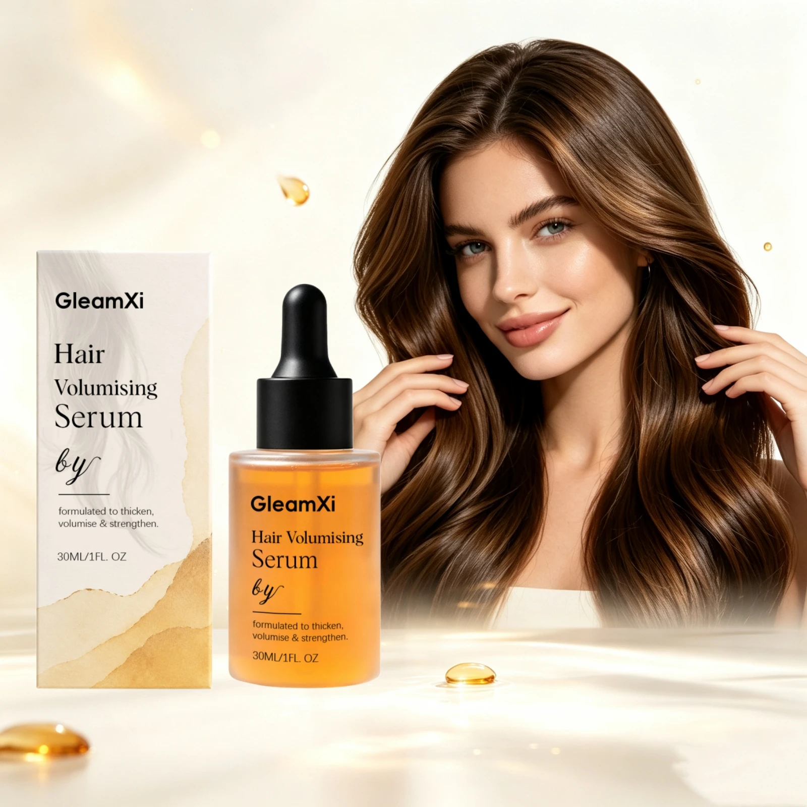 Hair Volumising Serum Thickening Strengthening Roots Fine Thin Growth Boost Density Volume Lightweight Scalp Nourishment Essence