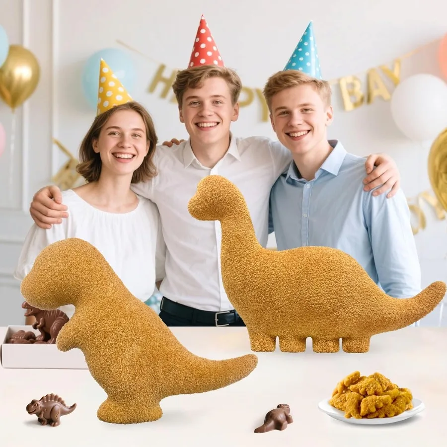 Dino-Huhn-Plüschnuggets-Kissen für lustige Geburtstagsgeschenke, süßes, lustiges Stofftier-Spielzeug für Jungen und Mädchen, Dinosaurier-Geschenke für Te
