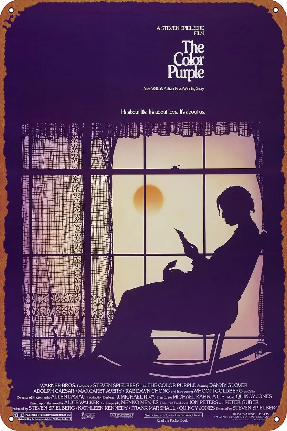 The Color Purple Movie Poster Retro Metal Sign Vintage Tin Sign for Cafe Bar Home Wall Decor 12 X 8 inch sign sign