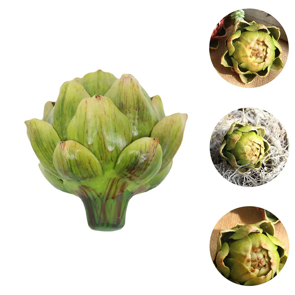 1 Pieza de Alcachofa Artificial Realista de Plástico, Adorno de Vegetal Falso para Decoración del Hogar, Cocina, Fiesta, Accesorio Fotográfico