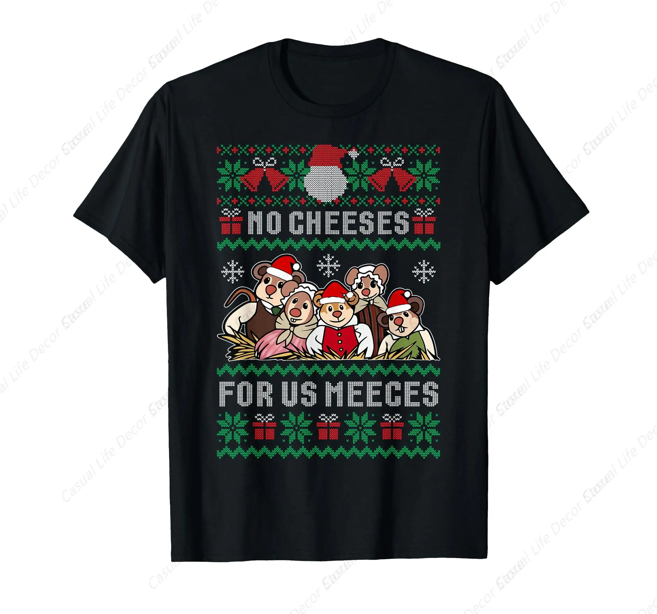 

No Cheeses For Us Meeces Funny Mouse Christmas T-Shirt