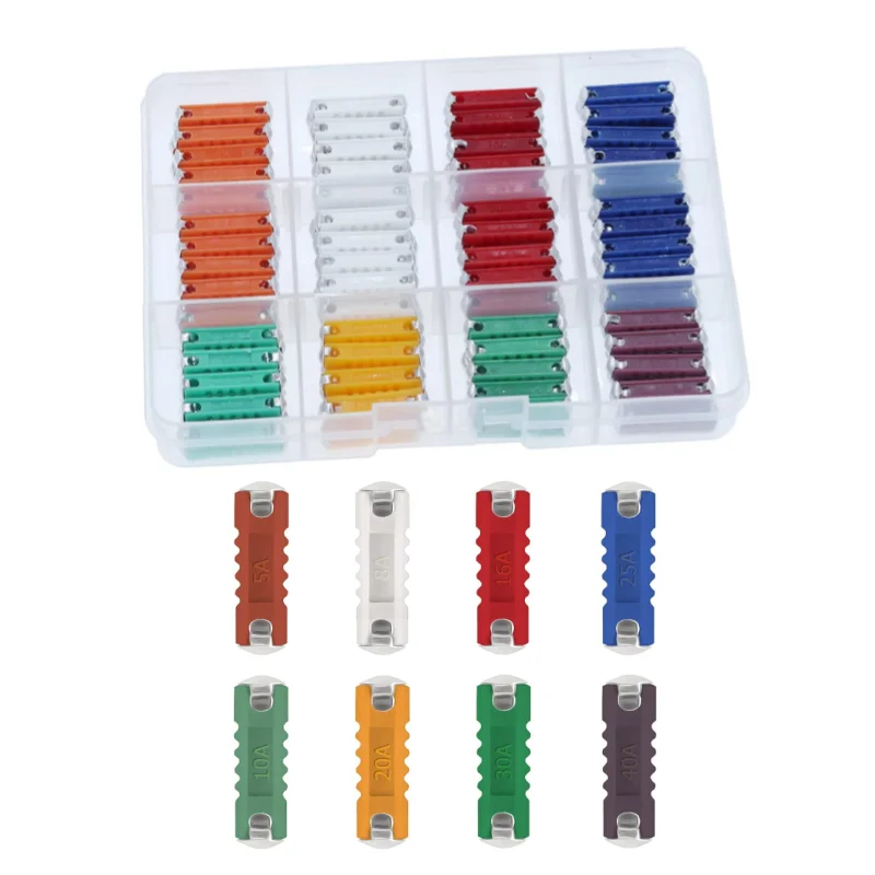 

120pcs 5A-40A Torpedo Style Ceramic Fuses Kit 8 Values Automotive Fuses for Classic Car Tractor and Vintage Restoration