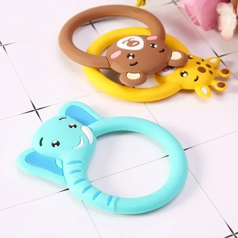 Silicone Baby Teether Animal Unicorn Bear Tiny Rod Rodent DIY Newborn Pacifier Chain Accessories Baby Molar Teething Teether