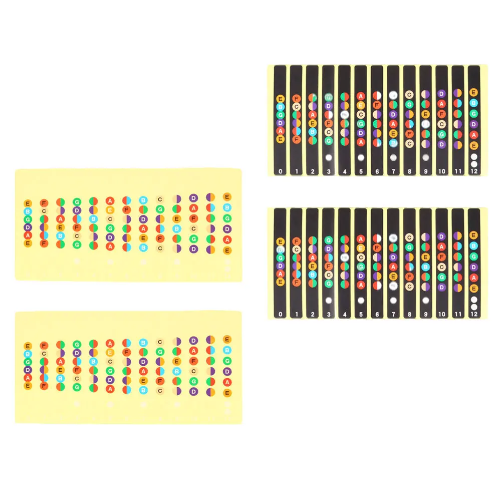 

4Pcs Guitar Fretboard Name Stickers PVC Durable Fingerboard Decals Easy Remove Guitar Learning Aid Fretboard Notes Labels