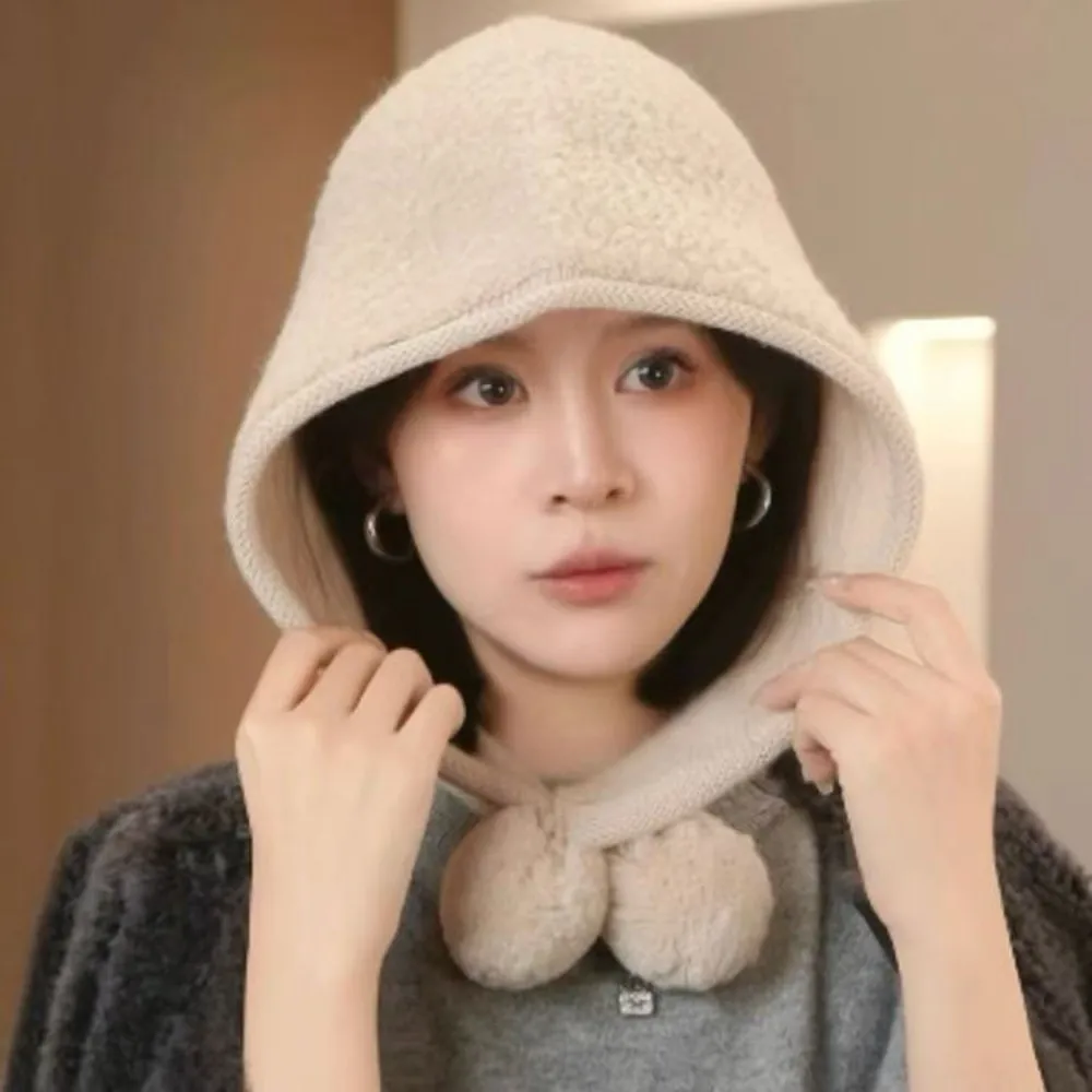 Pom Pom Hat Keep Warm Pom Pom Tie Versatile Fisherman Hat Makes The Face Look Smaller Big Head Circumference