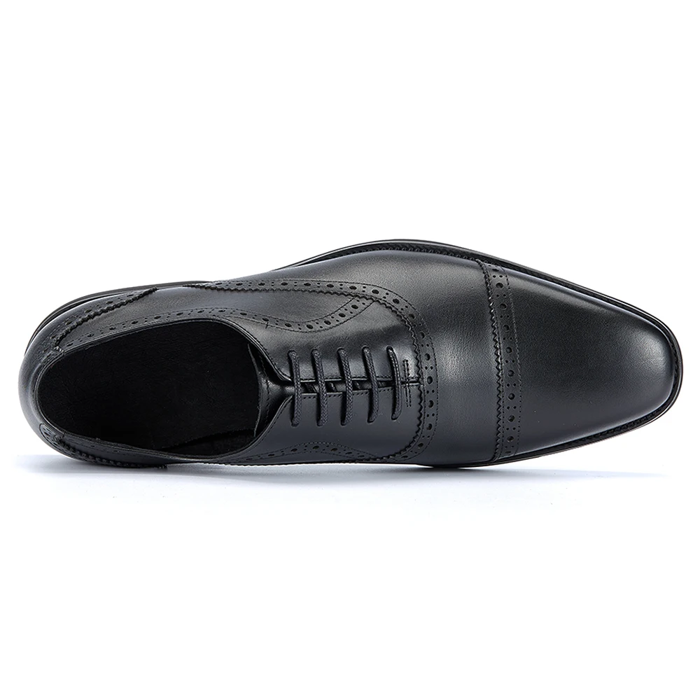 Men's Three-Joint Formal Shoes | First Layer Cowhide Leather Business Dress Shoes for Office & Meeting