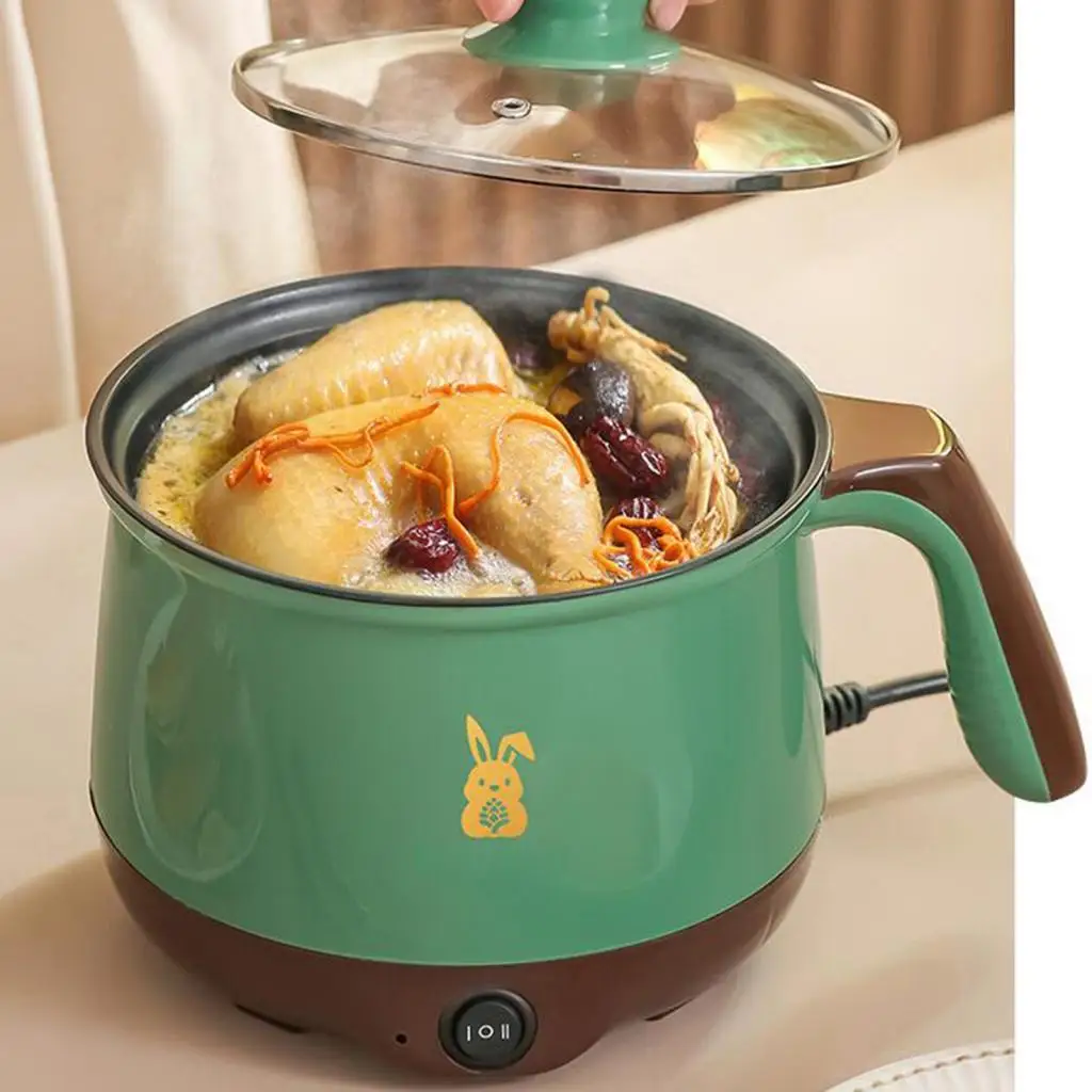 Мини-горячая кастрюля с пароваркой, многофункциональная плита для лапши, плита рамэн, электрическая рисоварка для овсяных плаваней, стейка, макаронных изделий, жарки пельменей