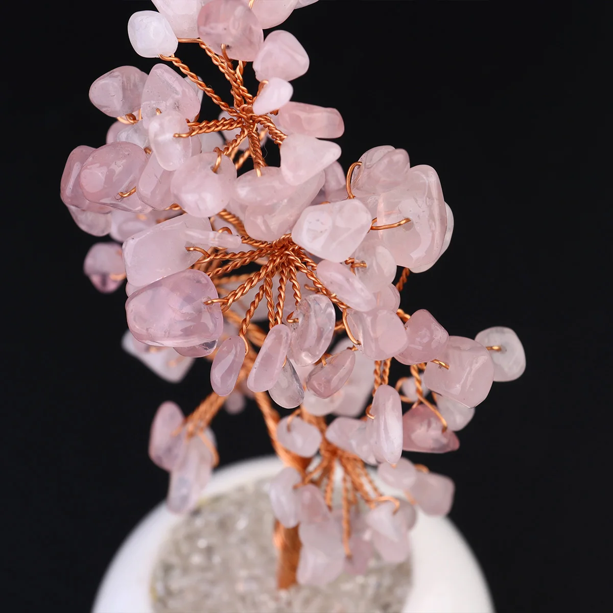 

Crystal Fortune Money Tree Natural Pink White Porcelain Pot Desktop Decoration for Home Office Prosperity Gifts