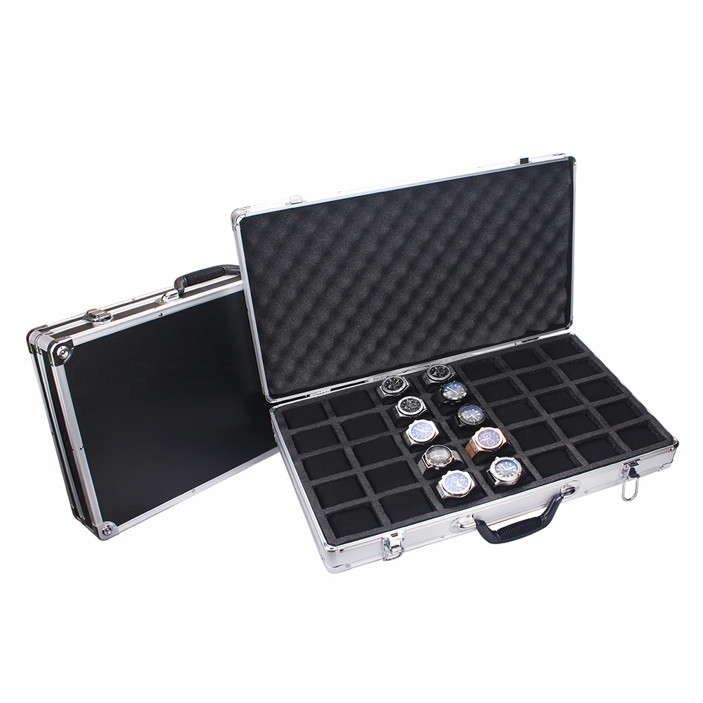 35 Slots High-Quality Watch Storage Box Aluminum Suitcase Case Jewelry Collection Box Portable Large Capacity Watch Box Gift Box