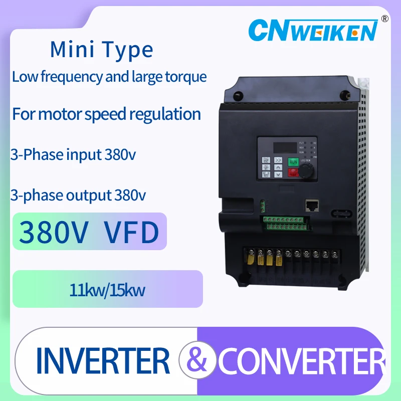 Universal VFD Frequency Speed Controller 5.5KW 13A 380V AC Motor Drive Three-Phase Input and Output Variable Inverter