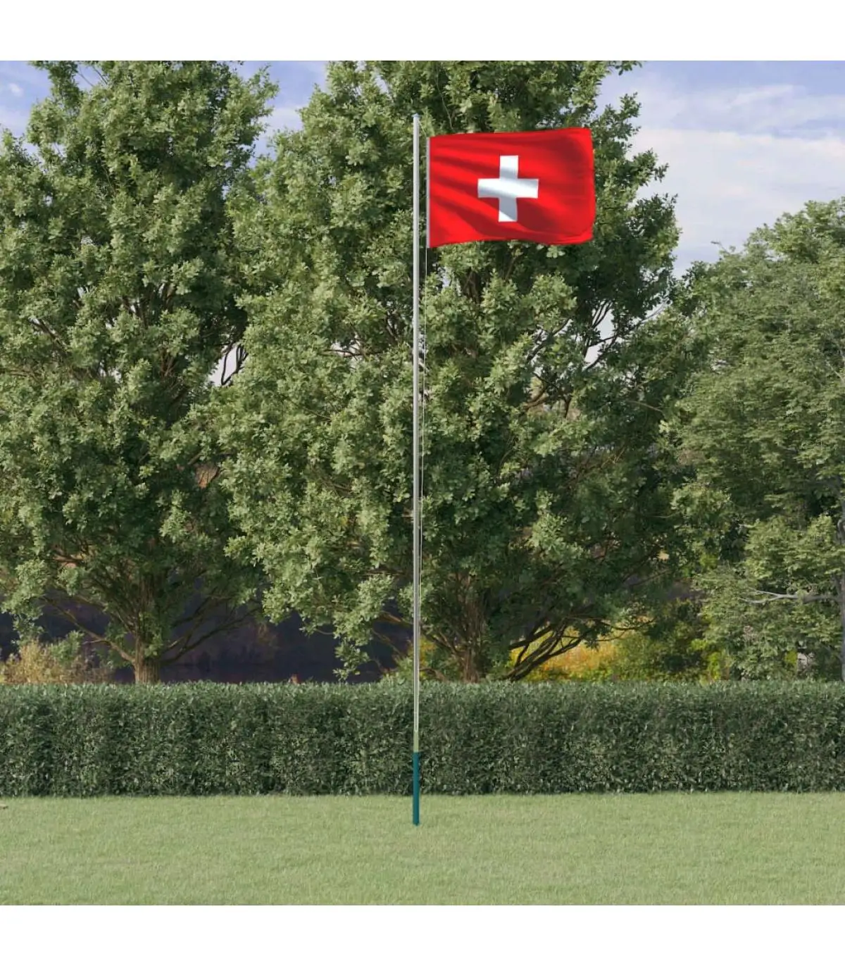 6,23 m aluminum Swiss flag and windsleeve flags