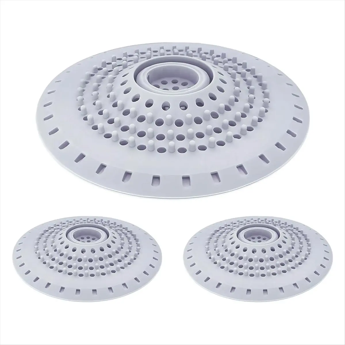 

ETRT 3pcs Bathtub Drain Strainer, 5in Hair Catcher Trap Tub Shower Drain Covers Protector Rubber Stopper for Shower Room