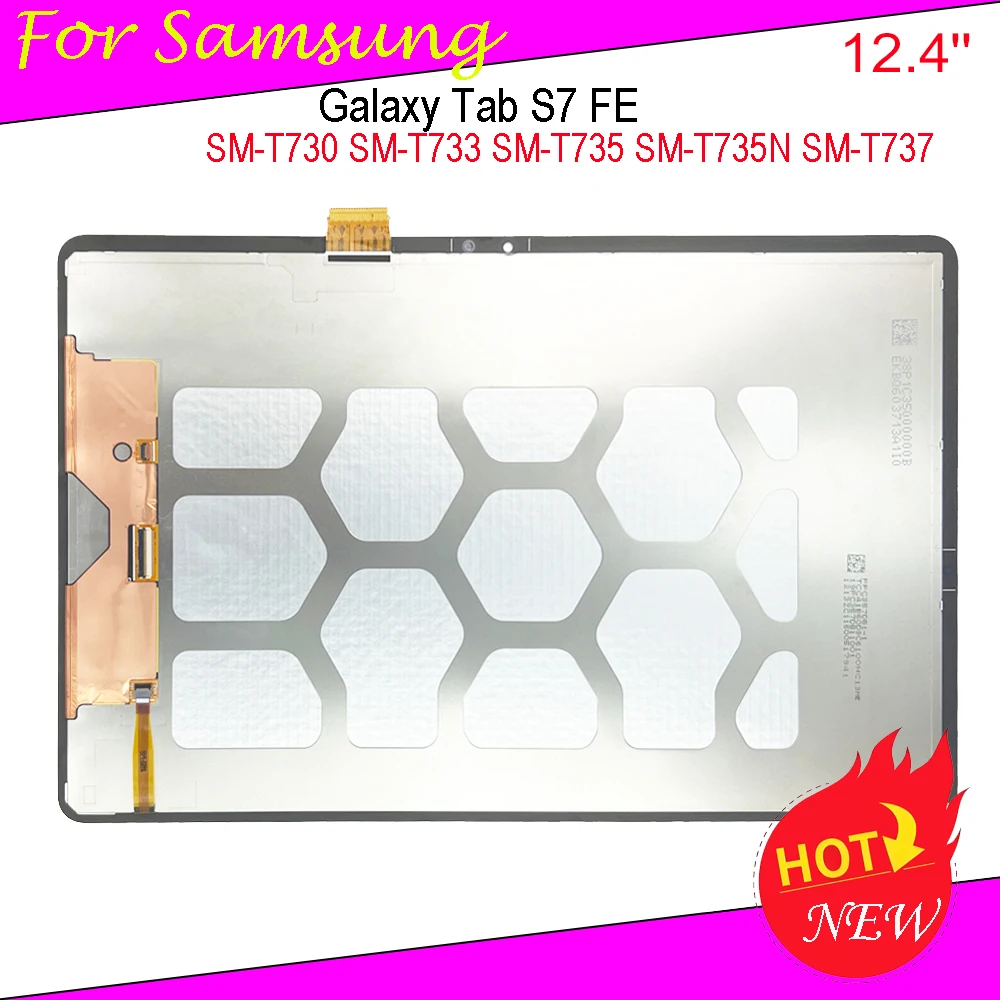 New 12.4 inches For Samsung Tab S7 FE SM-T730 SM-T733 SM-T735 SM-T736 SM-T737 T738U LCD Display Touch Screen Digitizer