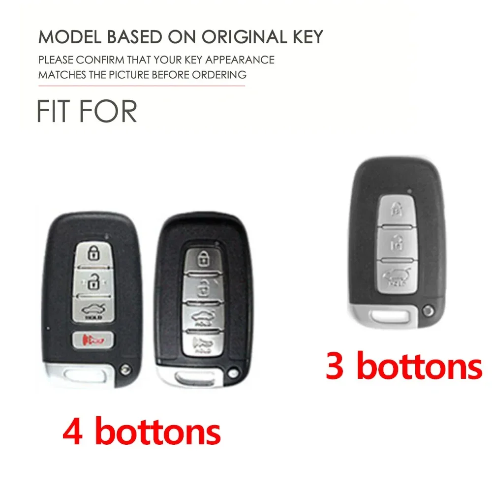 3/4Button Carbon Fiber Car Key Fob Shell Cover Keychain for KIA Forte Sportage K2 K5 for Hyundai Genesis Coupe Sonata Ix35 Smart