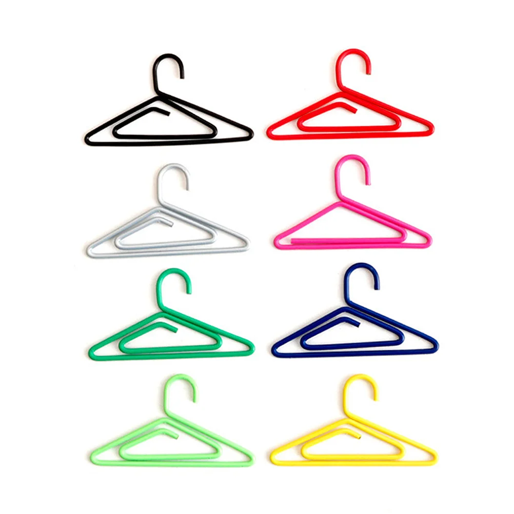50 Pcs Creative Clip Metal Paper Clips Clamp Bookmark Clothes Hanger Double Head