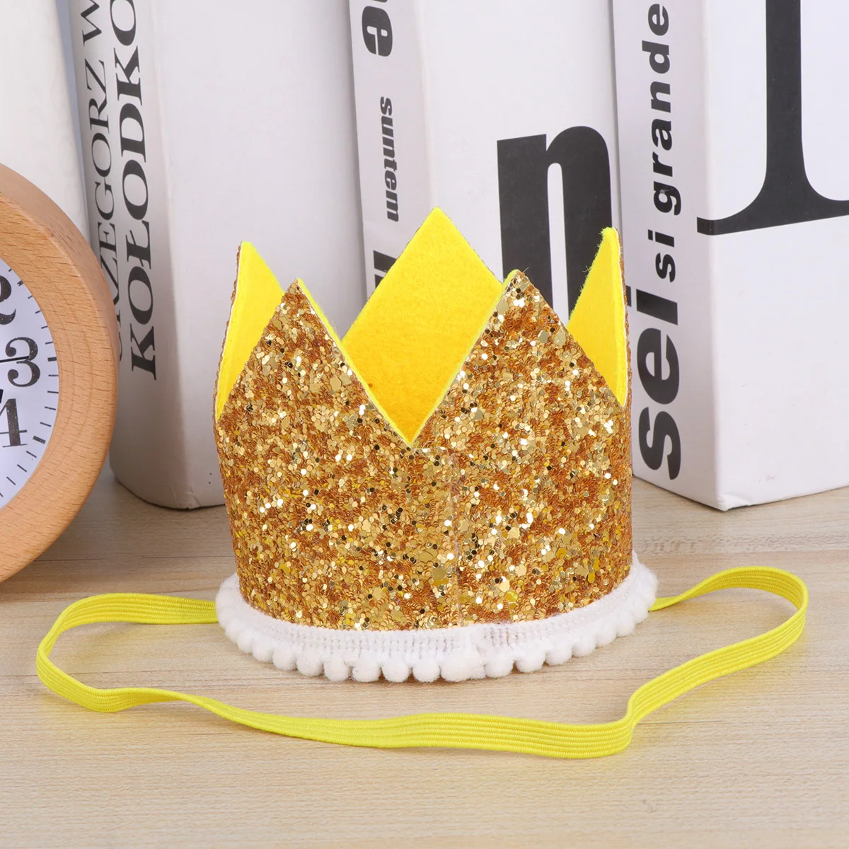 

Радужная Корона, шляпа на день рождения, повязка для волос, золотисто-белая кружевная детская реквизит для фотосессии, корона на день рождения, детская праздничная шляпа