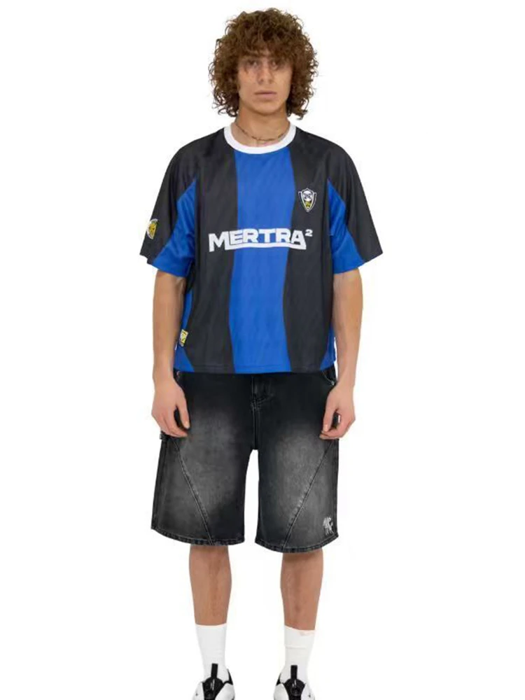 

Mertra American Casual Color Blo 22 Letter Print ort Sve Men's T-irt Spring Summer Sports Loose Versatile Tee