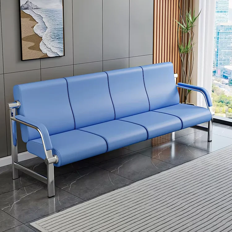 Stainless Steel Airport Chair with Long Row Sofa-Style Medical Waiting Chair for Public Banks for Mall & Bedroom Use
