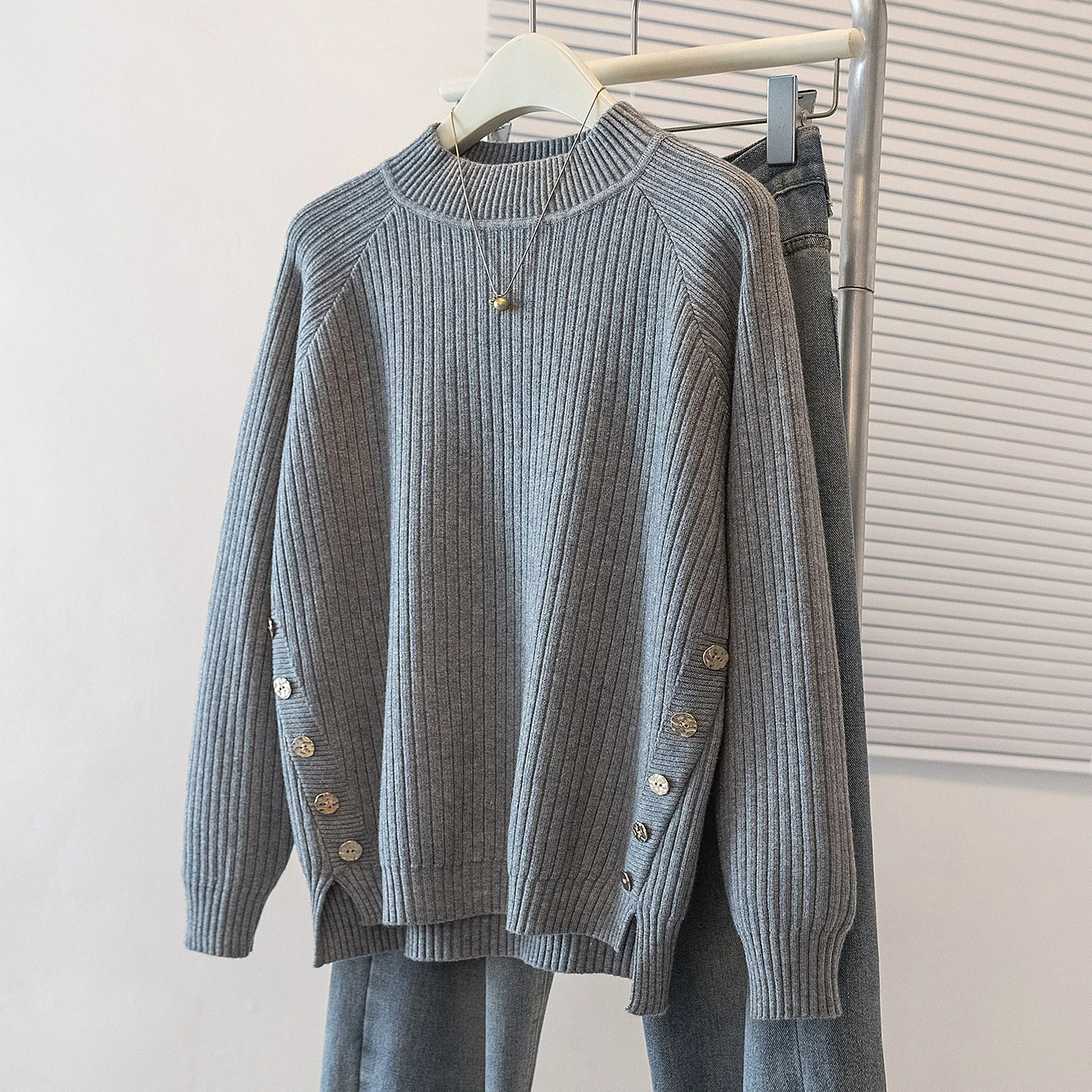 

Свитер на пуговицах с колесом обозрения, пуловер, женские осенне-зимние топы с длинными рукавами и круглым вырезом, стильные винтажные модные шикарные джемперы 2025