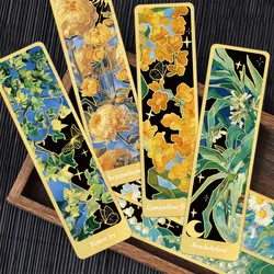 30Pcs Reading Pages Vintage Flower Painting Bookmarks Annotated Book Marks Students Create Gift Paper Cards with Classical Texts