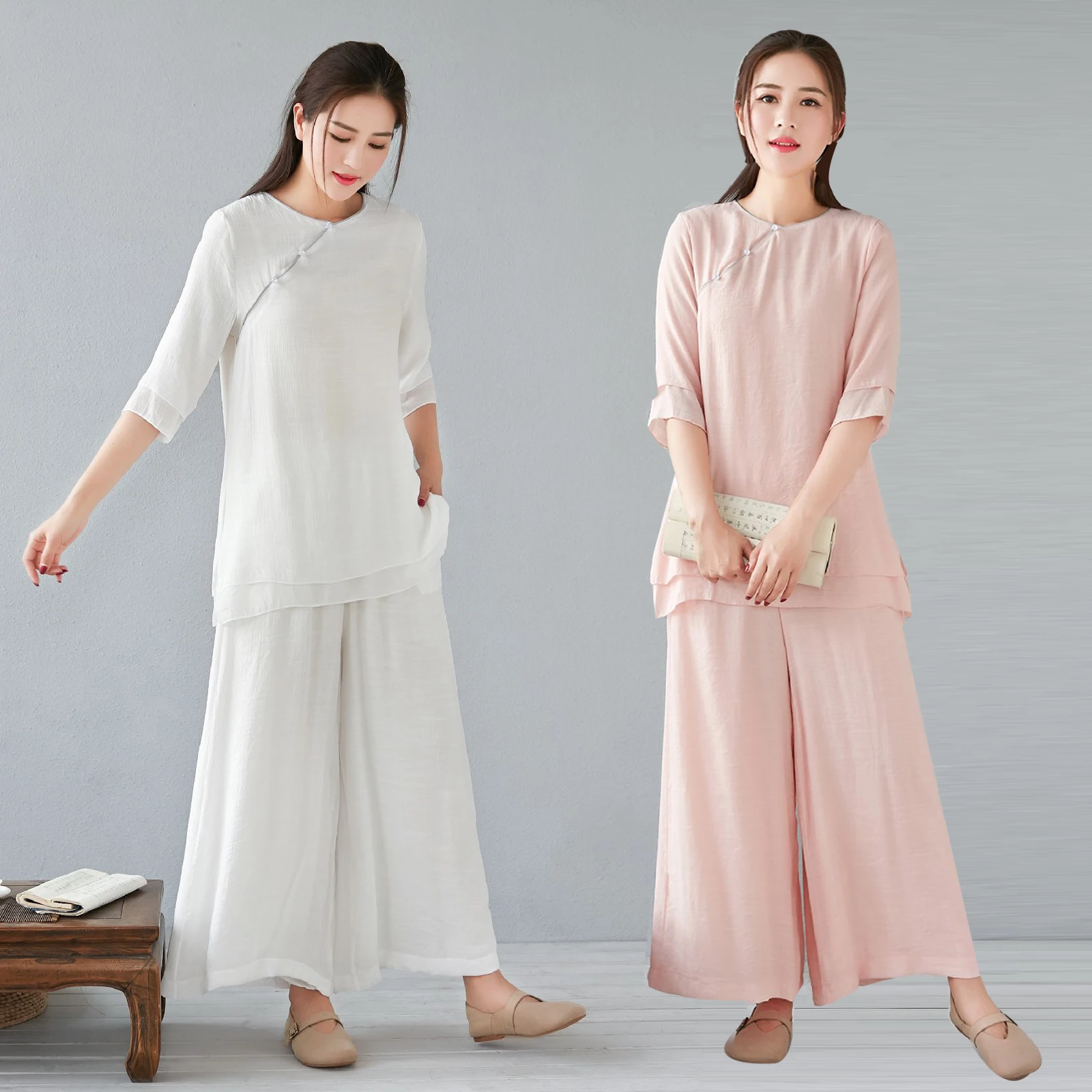 

Европейский комплект для йоги больших размеров: футболка и брюки с широкими штанинами, двухсоставный костюм, новинка весна-лето, удобный повседневный комплект для женщин.