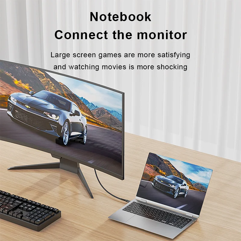 High-Definition USB C to VGA Cable USB Type C 3.1 to VGA Connection Cable 1080P for Mobile Phone Laptop TV Monitor 2M