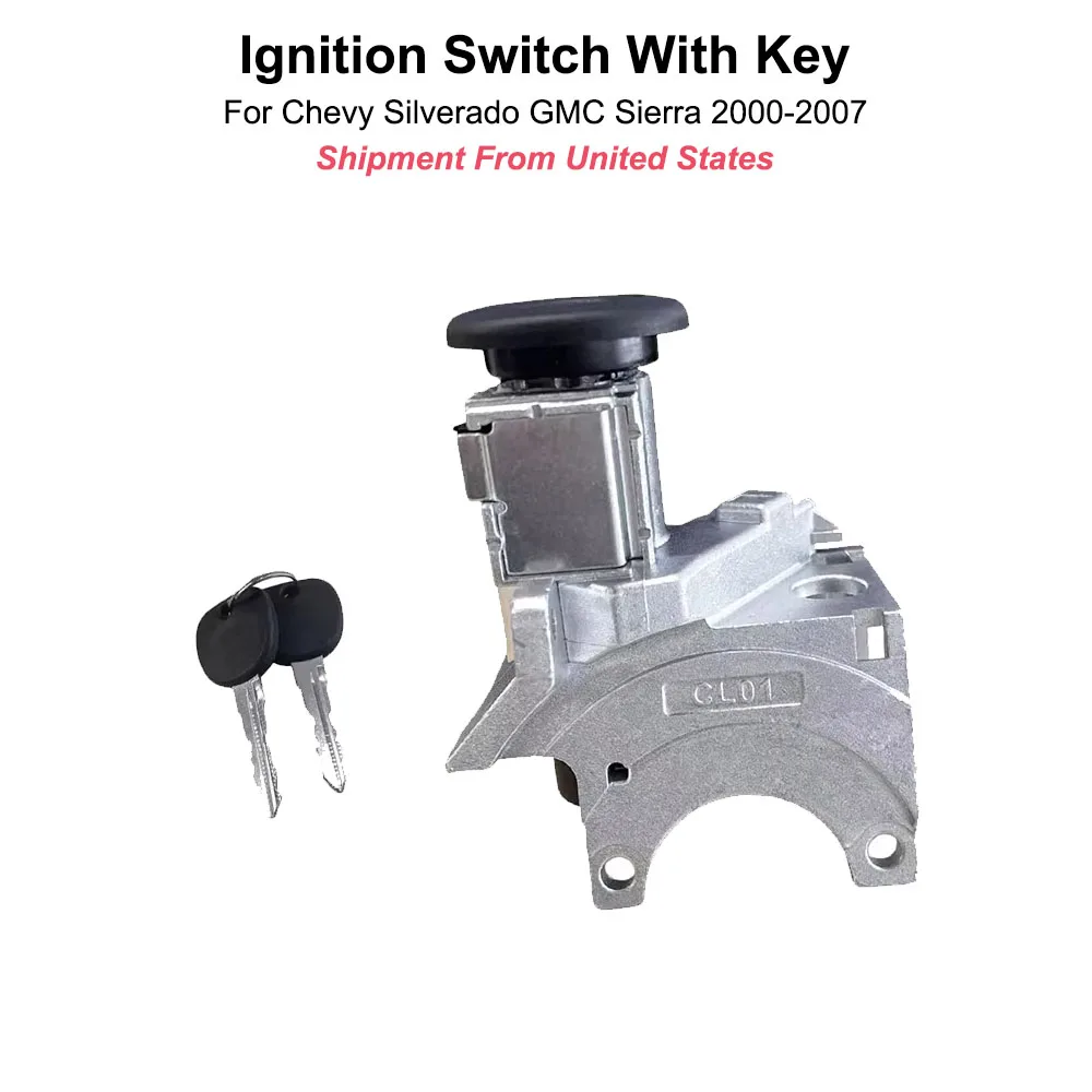 

Для Chevy Silverado GMC Sierra 2000-2006 2007, алюминиевый корпус переключателя зажигания, цилиндр замка с ключом, автомобильные аксессуары