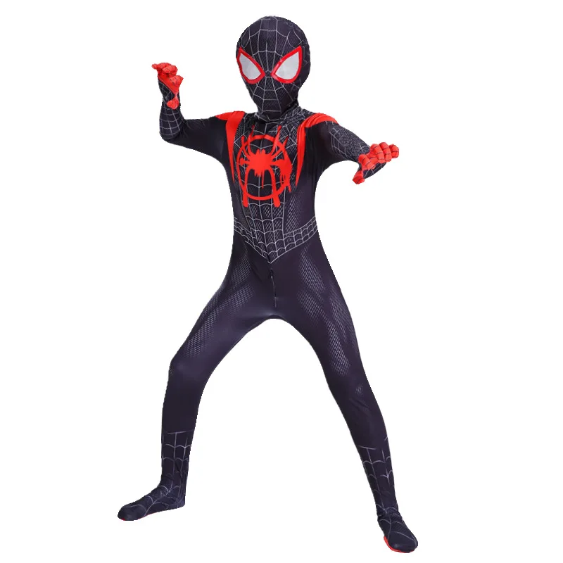 New Year Spider Hero Costume Kids 3 To 12 Years Web-shooters Glove Spider Hero Mask Halloween Christmas Spider Hero Toy and Suit