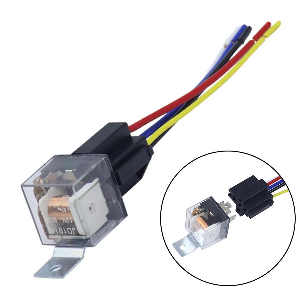 80A Relay for Automotive Circuit Applications DC 12V 24V 4Pin 5Pin with Oxidation Resistant Copper Pins and Housing