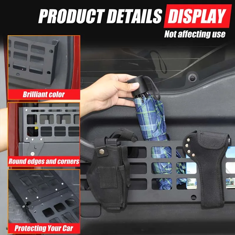 

For Toyota FJ Cruiser 2007-2021 Aluminum alloy black car tailgate multifunctional bag rack car interior modification accessories