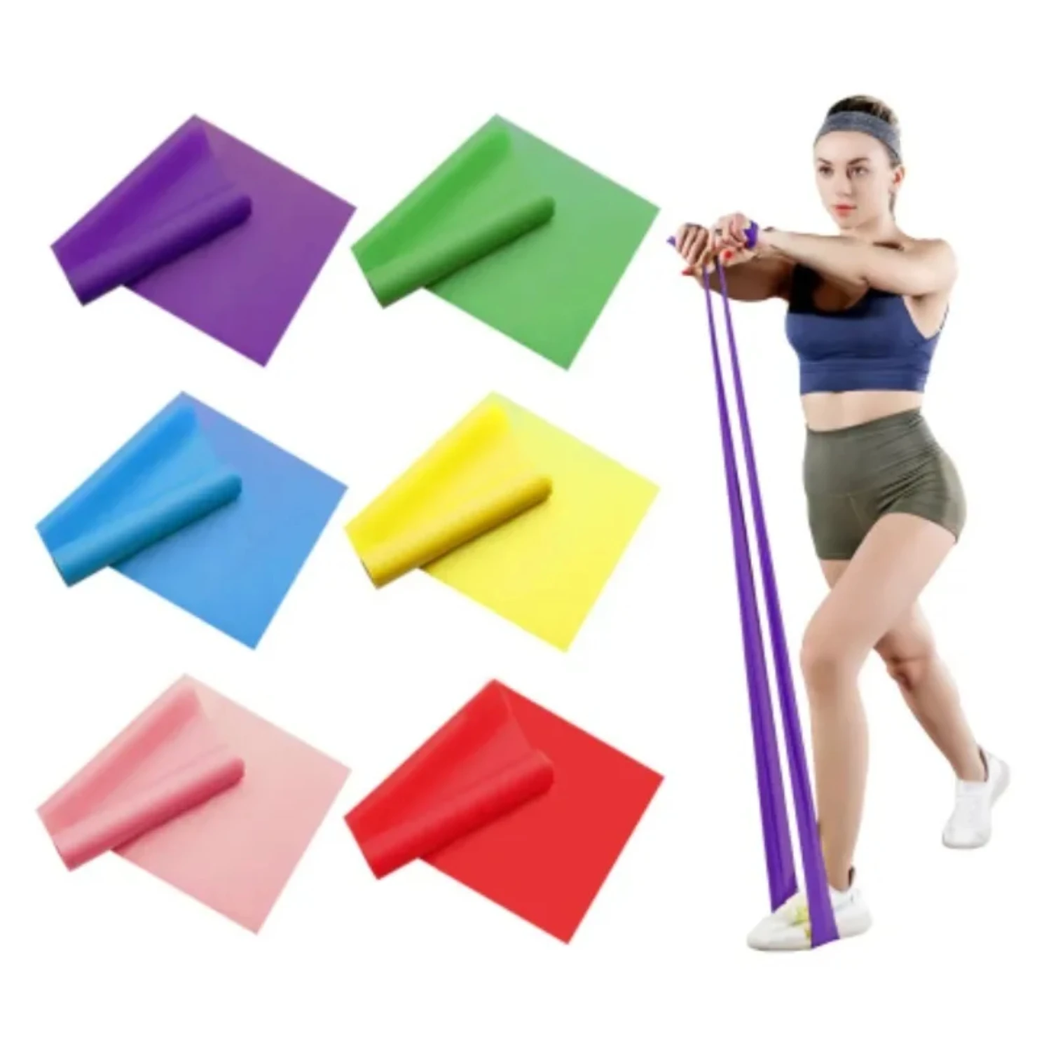 

Highly Effective and Durable Elastic Resistance Band for Lower Body Yoga and Pilates - Flexible Strength Training Stretch Bands