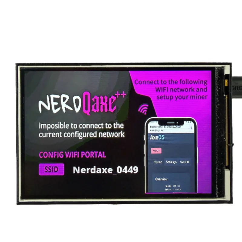 3.5 Inch Upgrade Display Screen for NerdQaxe++ SHA256 Bitcoin Miner Custom Firmware Monitor Mining Data Replacement