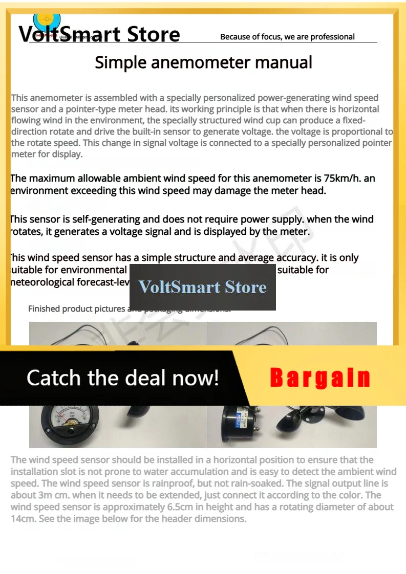 VoltSBattery-free Crane Anemometer Providing Real-time Wind Speed Monitoring Without External Power For Lifting Safety Systems