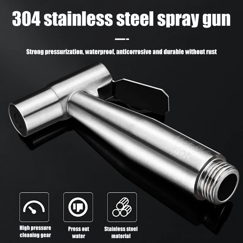 Personal Care Hand Held Spray Portable Bidet Toilet Sprayer Dual Control Angle Valve Stainless Steel Bathroom Accessories Bidets