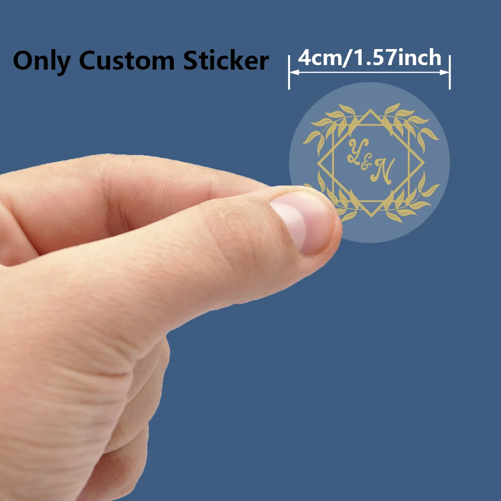 48/60/120/180/240pcs 4x4cm Circular Durable Personalizable Name Golden Transparent Decals Customized Labels Customizable Tag
