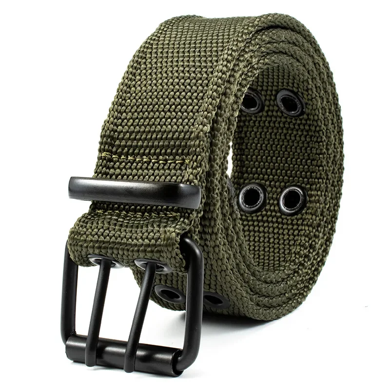 Grey Tactical Hunting Canvas Belt Men's Casual Simple Jeans Needle Buckle Girdle Outdoor Sports High -quality Nylon Woven Belt