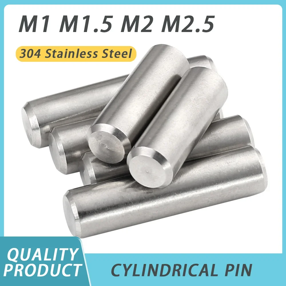 M1 M1.5 M2 M2.5 304 Stainless Steel Cylindrical Locking Pin  Locating Dowel GB119 Fasten Elements Assortment Kit 20Pcs