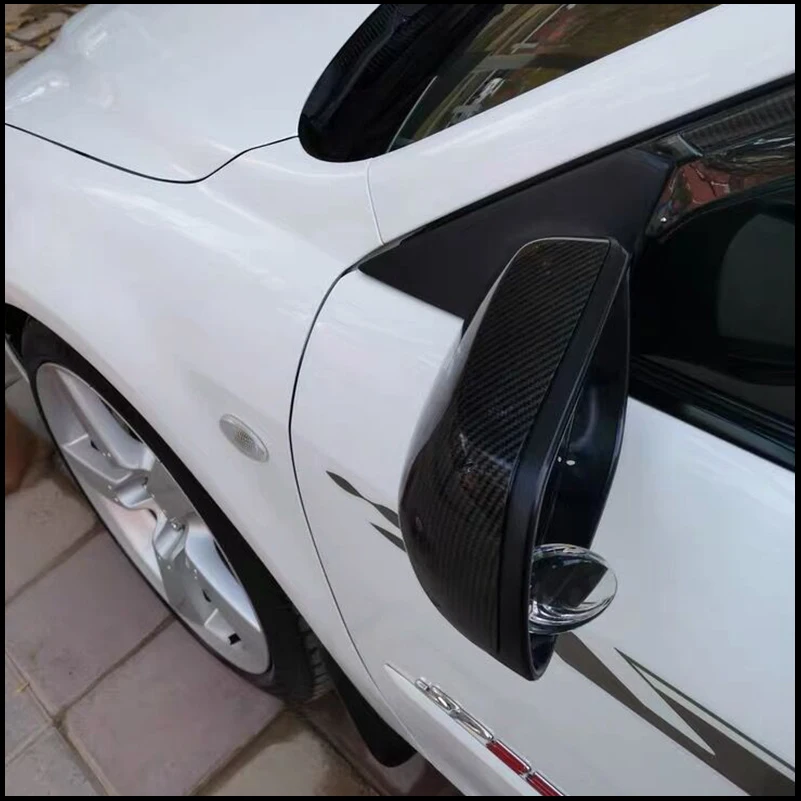 For Mazda 6 2003-2008 Door Side Wing Rearview Mirror Cover Shell Cap Housing Auto Parts Carbon Pattern Styling Car Accessories
