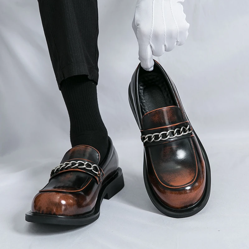 

Men Loafers PU Low Heel Comfortable Trendy Business Casual Men Shoes Size 38-46