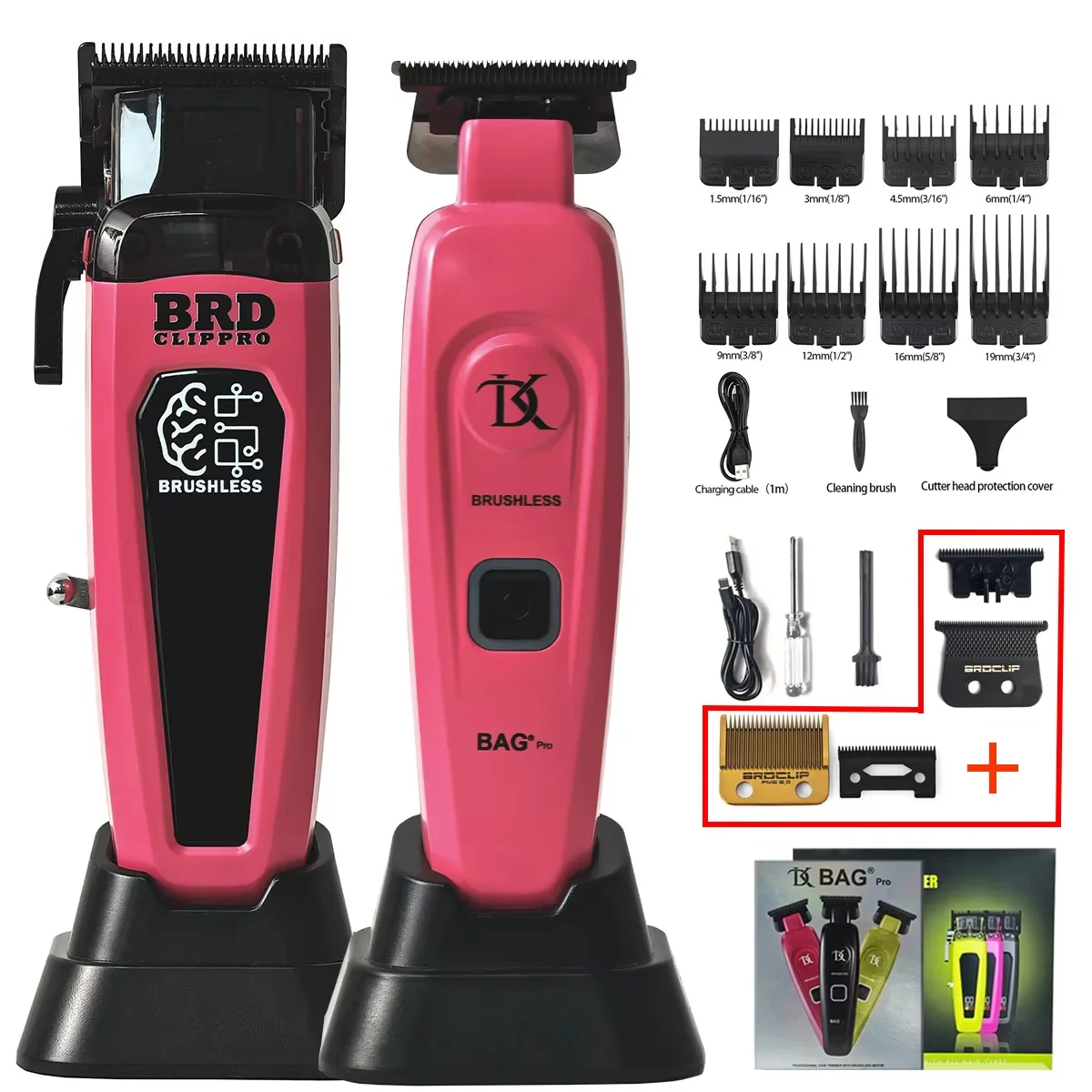 BRDCLIP 7500 RPM Borstelloze Motor Professionele Tondeuse Kapper Haar Snijmachine Kit Salon Tondeuse voor Mannen 106 078