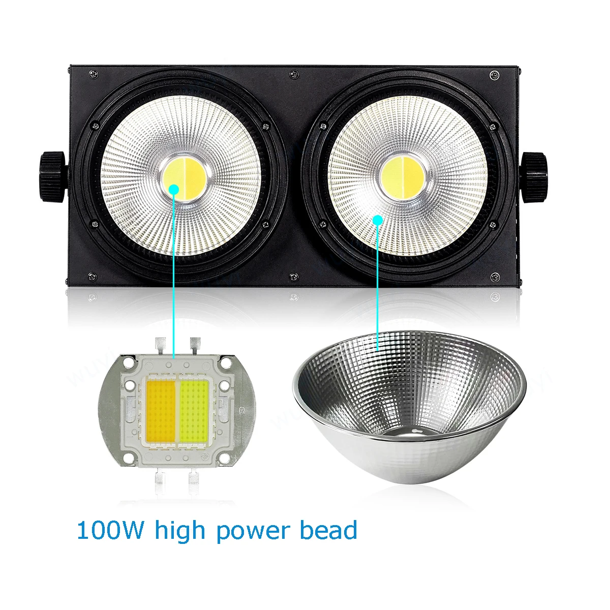 COB Blinder Light 2X100W Cool สีขาว 2 ตา LED DMX512 สําหรับเวทีแสดง Club Disco Studio