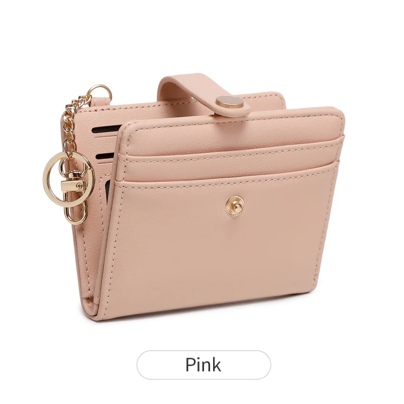 RFIDブロッキング機能付きレディースショートカードバッグ、超薄型ミニPUレザーゼロウォレット、レディースクレジットカードホルダーウォレット