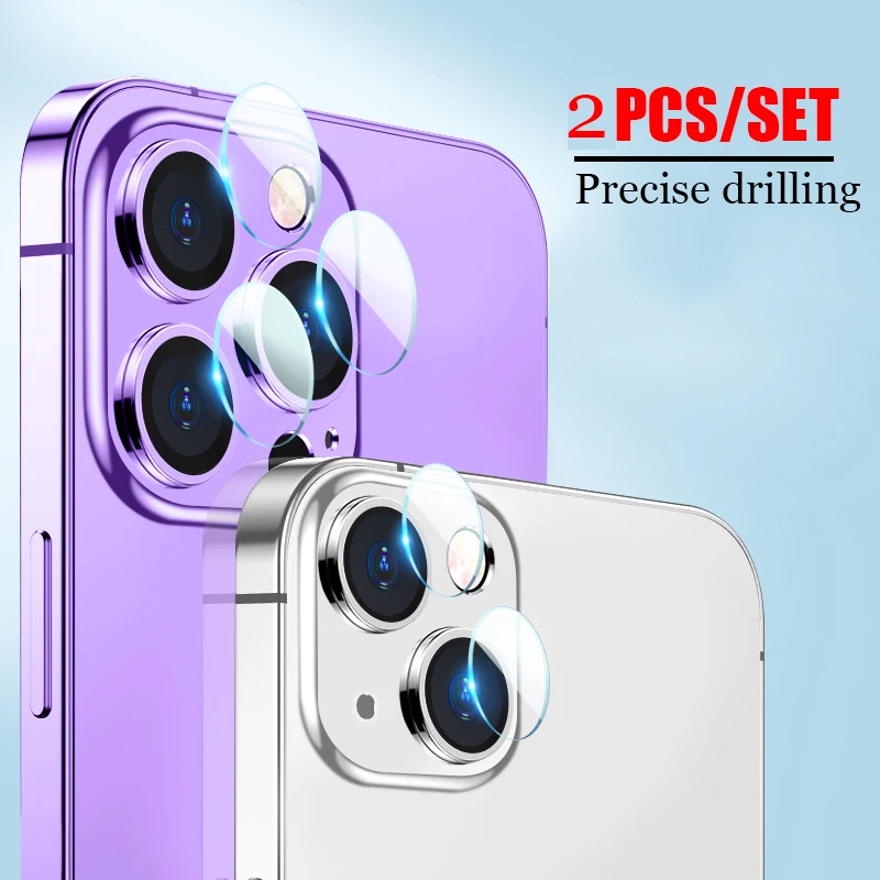 2PCS HD Back Camera Glass Protectors for IPhone 13 11 12 Pro Max 13Mini Lens Protective Glass Film on IPhone 14 13 PRO MAX XS XR