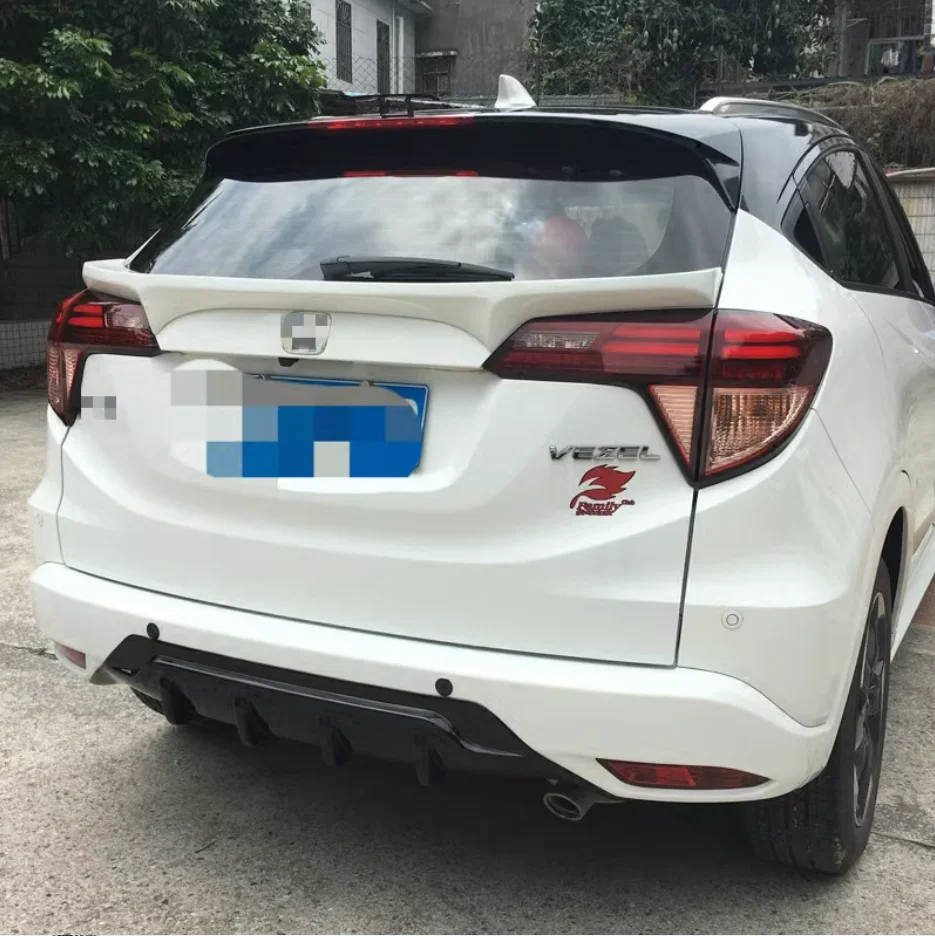 

ABS Plastic Primer Matte Black Rear Spoiler Diffuser Bumper Guard Protector Skid Plate Cover For Honda Vezel HRV 2015 2016 2017