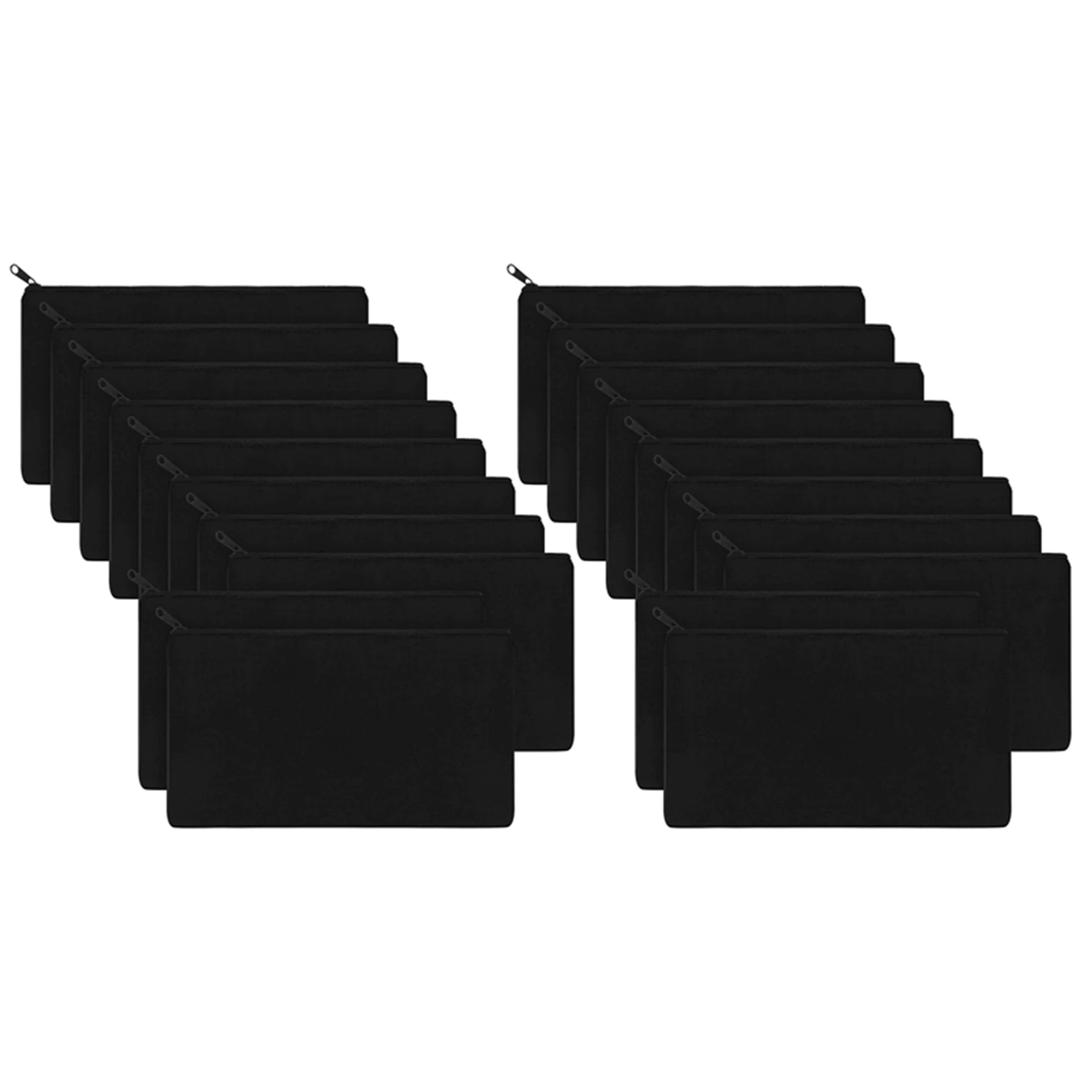 

20 шт., холщовые сумки на молнии, холщовые косметички, пенал, пустые сумки для рукоделия для путешествий, сделай сам, школа рукоделия, черный