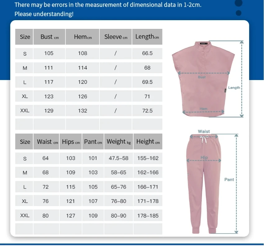 Uniformi infermieristiche per sala operatoria Set di Scrub medico Performance Stretch Top e Pant Doctor Nurse Outfit Scrubs Uniform