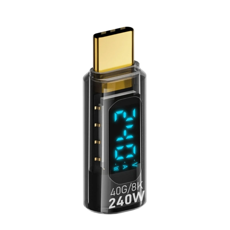 Highly Speed USB C Female to Male Adapter 240W LED Digital Display for Phones 24BB