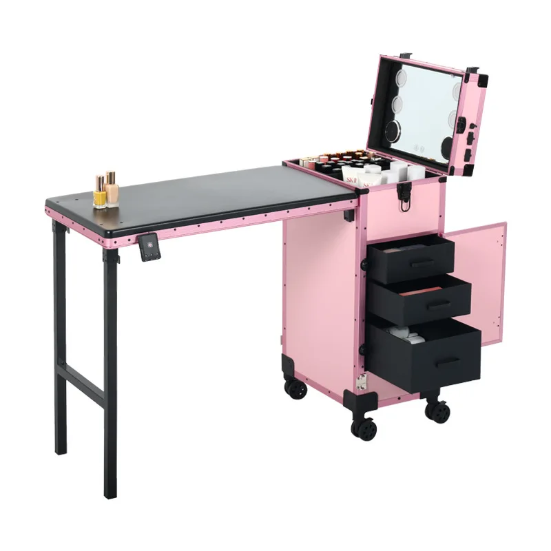 

Pink Nail Art Embroidery Rod Cosmetic Case Portable Cosmetic Case Going Out Stall Storage Box Beauty Toolbox