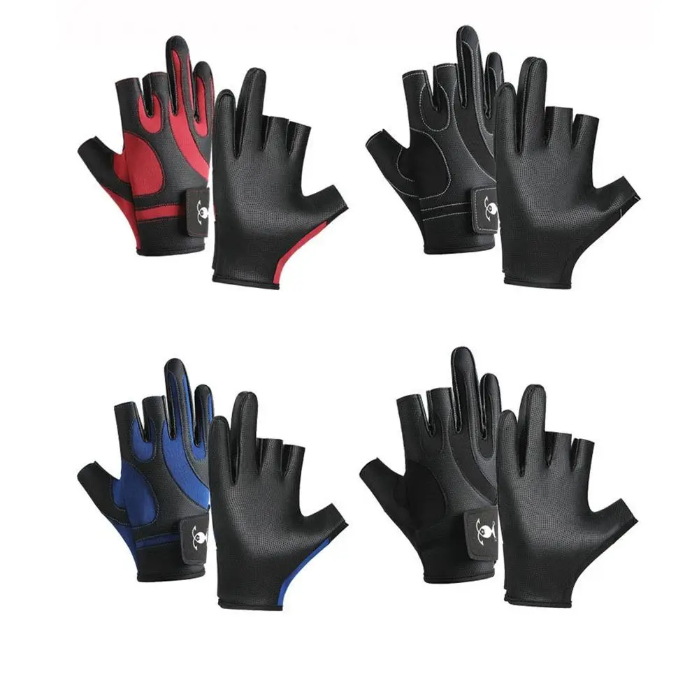 Three-Finger Fishing Gloves Sun-proof Non-Slip Sports Bicycle Riding Gloves Breathable Anti-Slip Men Gloves Outdoor