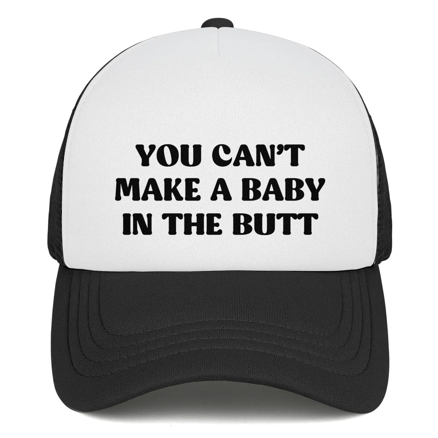 

Funny Trucker Hat You Can't Make a Baby in The Butt Gag Gifts Snapback Hat Drinking Joke Baseball Cap for Men Women